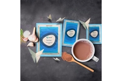 Paper packaging for coffee and soup.